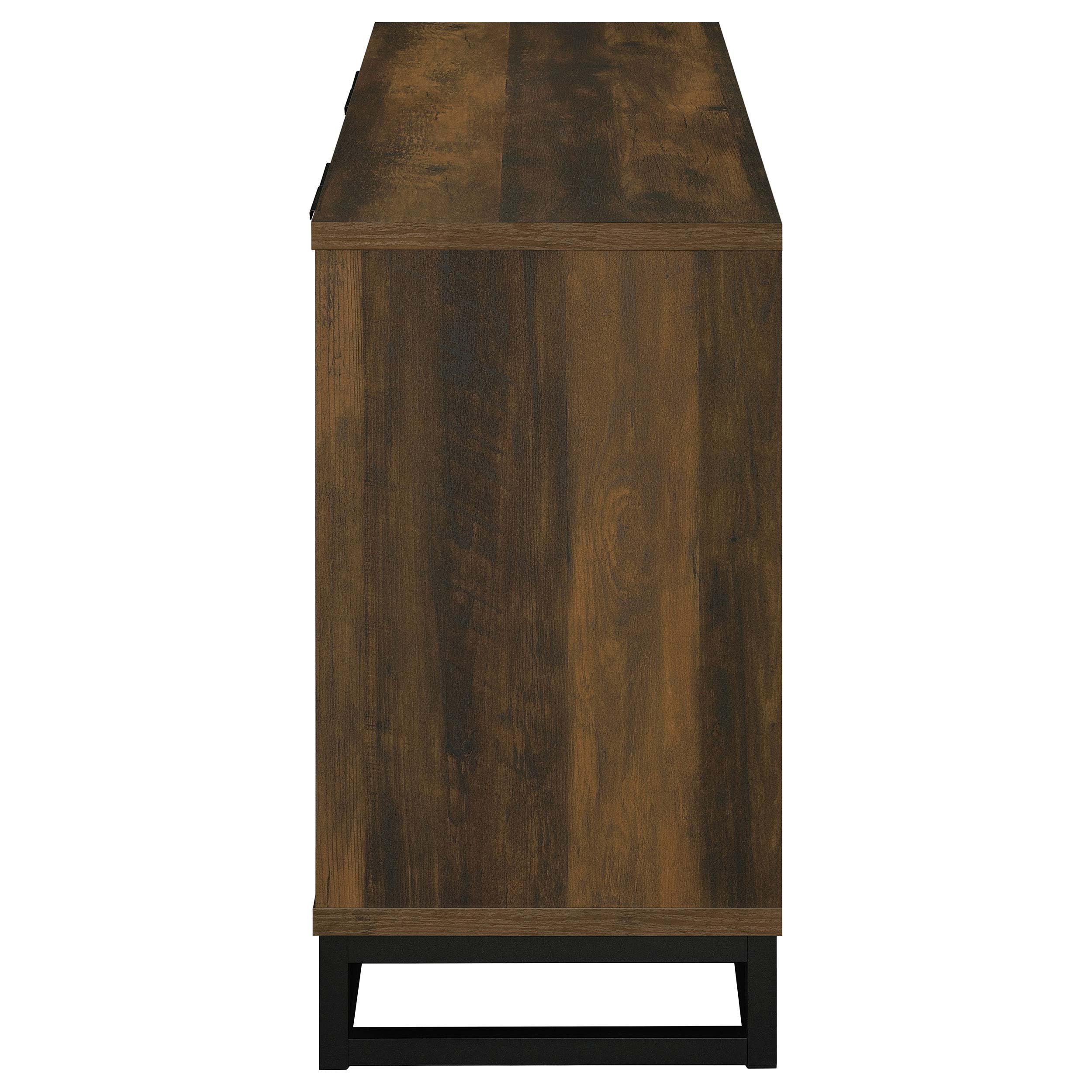 Thurston Dark Pine 4-Door Engineered Wood Accent Cabinet