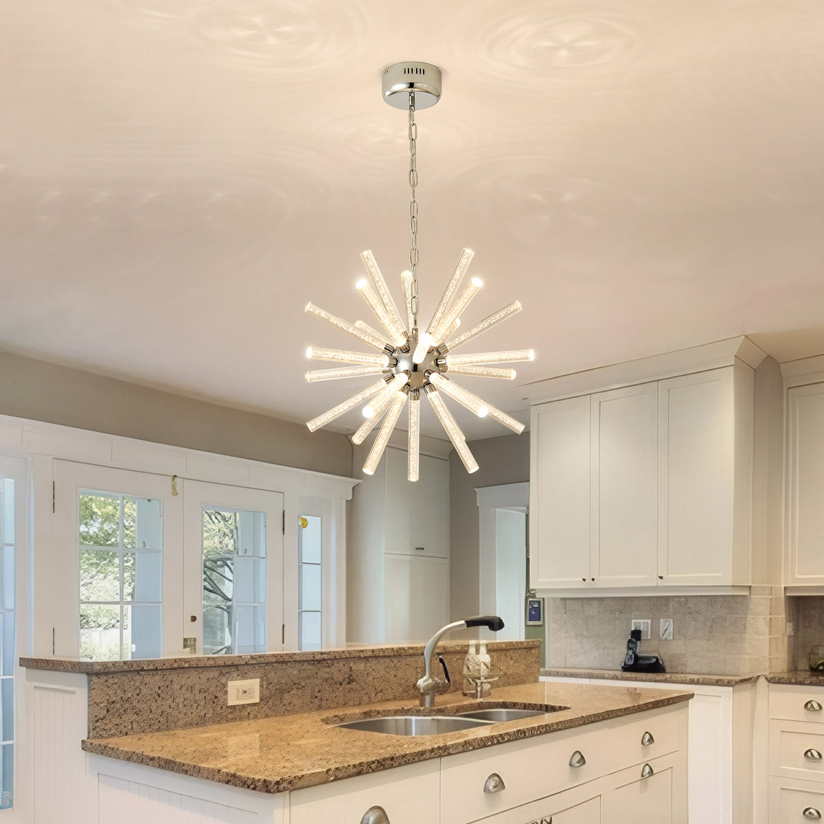 24-Light Bubble Pillar Chandelier