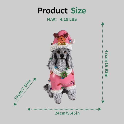 Christmas Poodle Statue