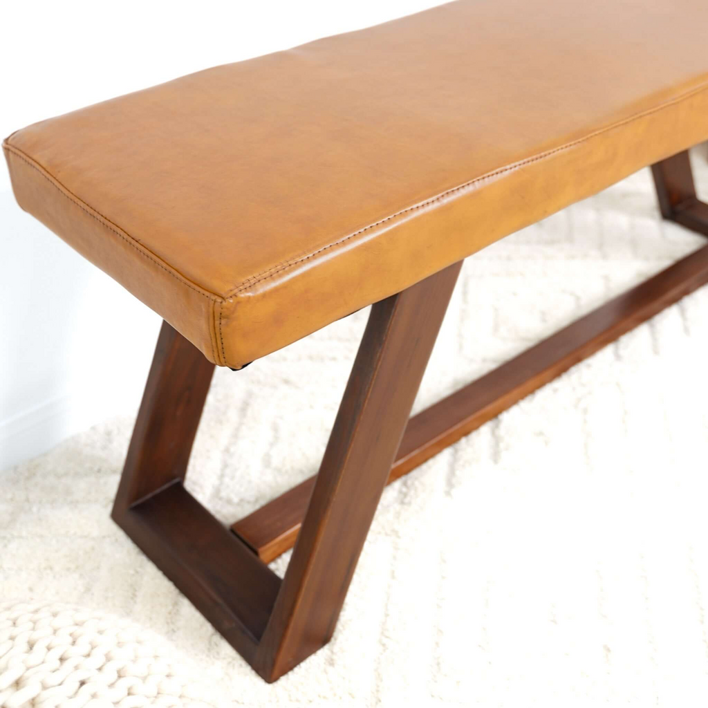 Marley Genuine Leather Bench