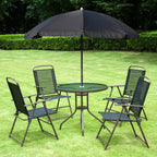 Outsunny 6 Piece Patio Dining Set for 4 with Umbrella