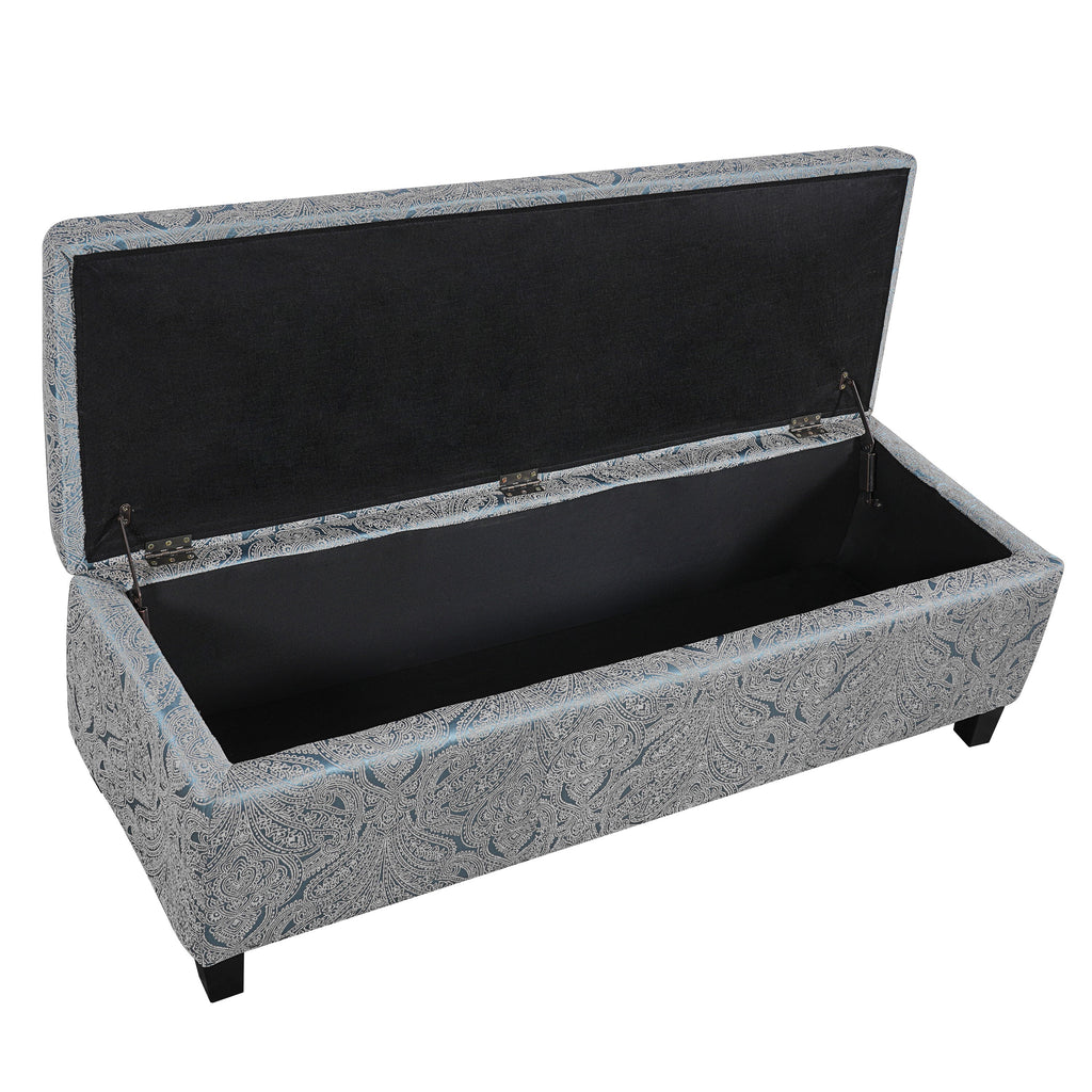 Indoor Jacquard Storage Ottoman Bench