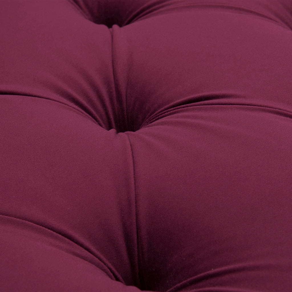 Samuel Tufted Roll Arm Chaise Lounge in Burgundy Velvet