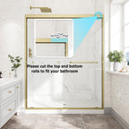 55"-60" W x 72" H Brushed Shower Door