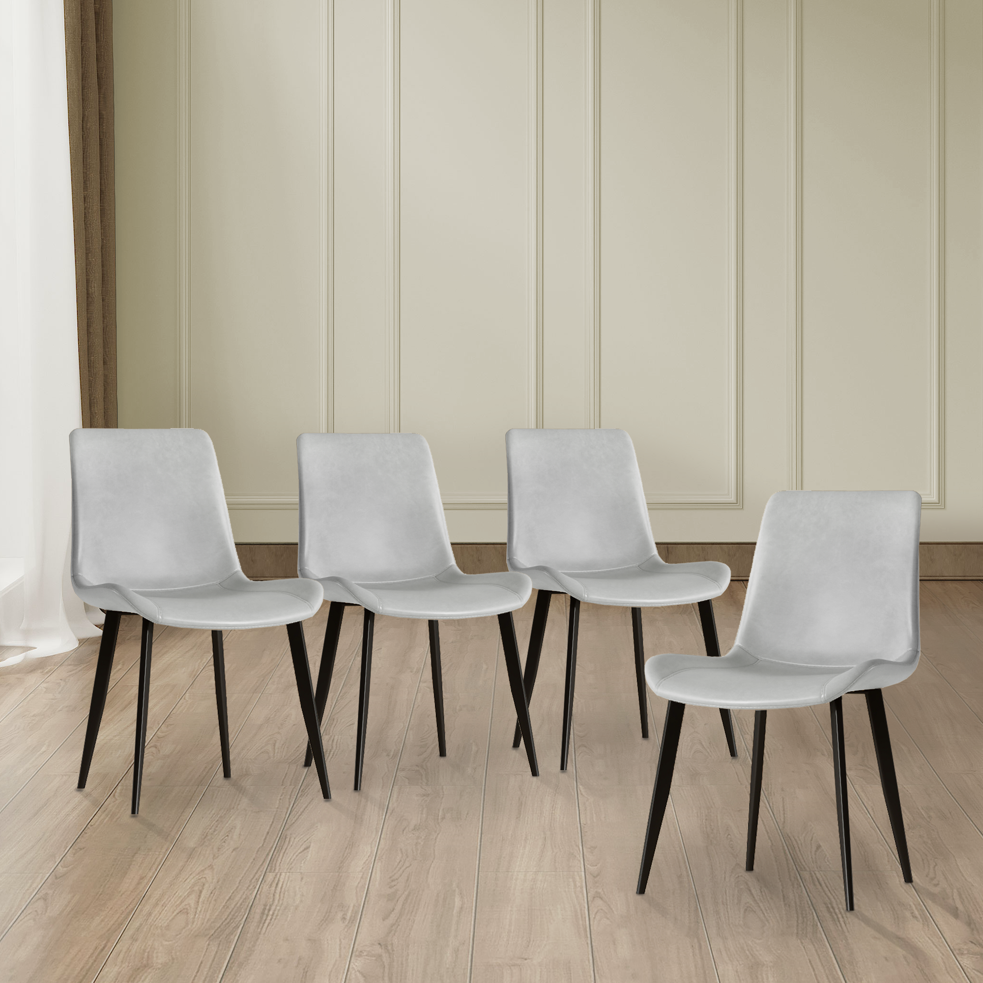 Modern Dining Chair Set of 4 Pieces with Floral Design