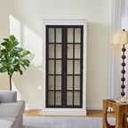 71.2'' Freestanding Glass Door Pantry