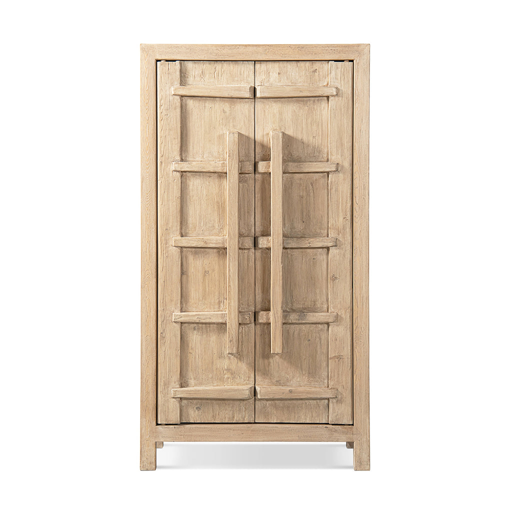 Rowan 83" Tall Reclaimed Pine Crossbar Storage Cabinet