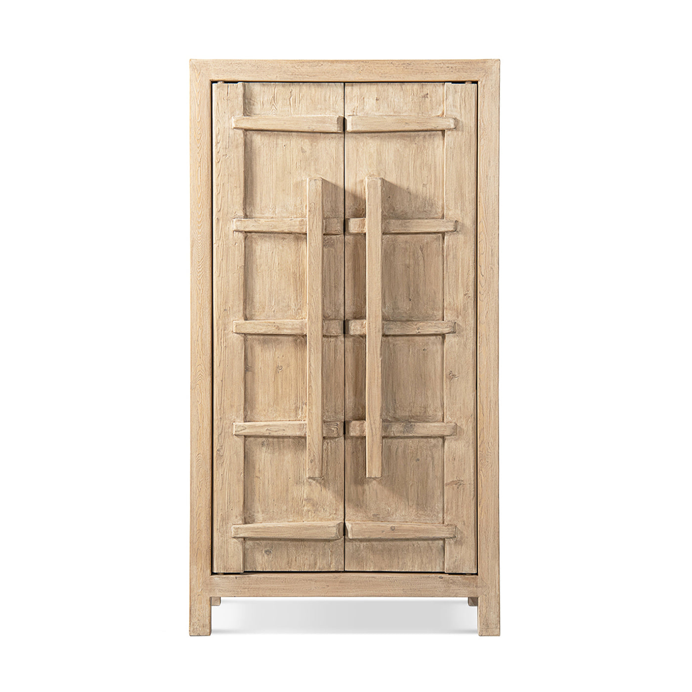 Rowan 83" Tall Reclaimed Pine Crossbar Storage Cabinet