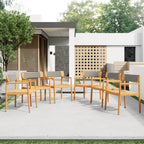 Creative Braided Acacia Wood Outdoor Dining Chairs