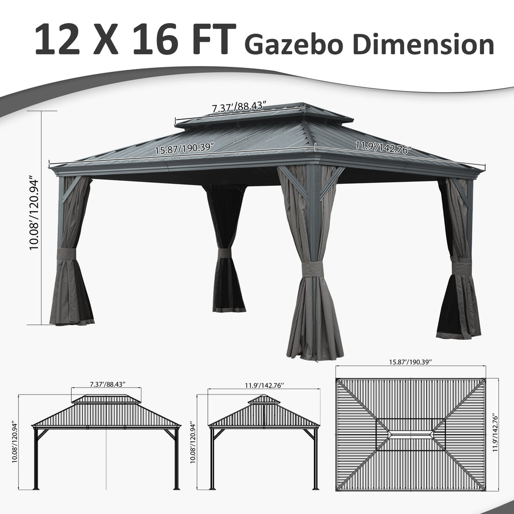 12' X 16' Hardtop Gazebo