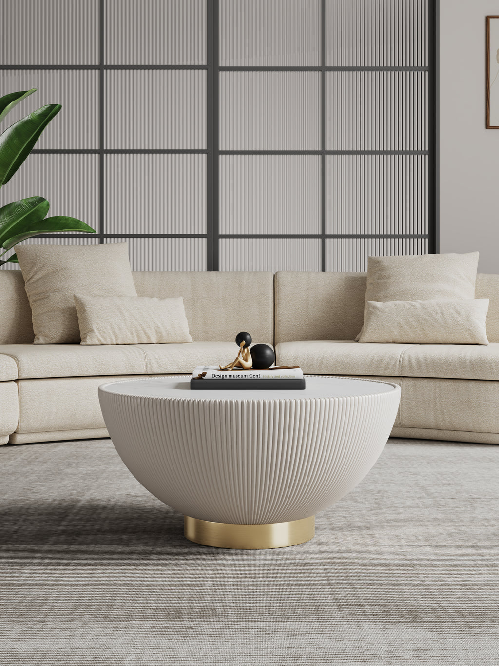Anderson Sintered Stone Top Upholstered Coffee Table