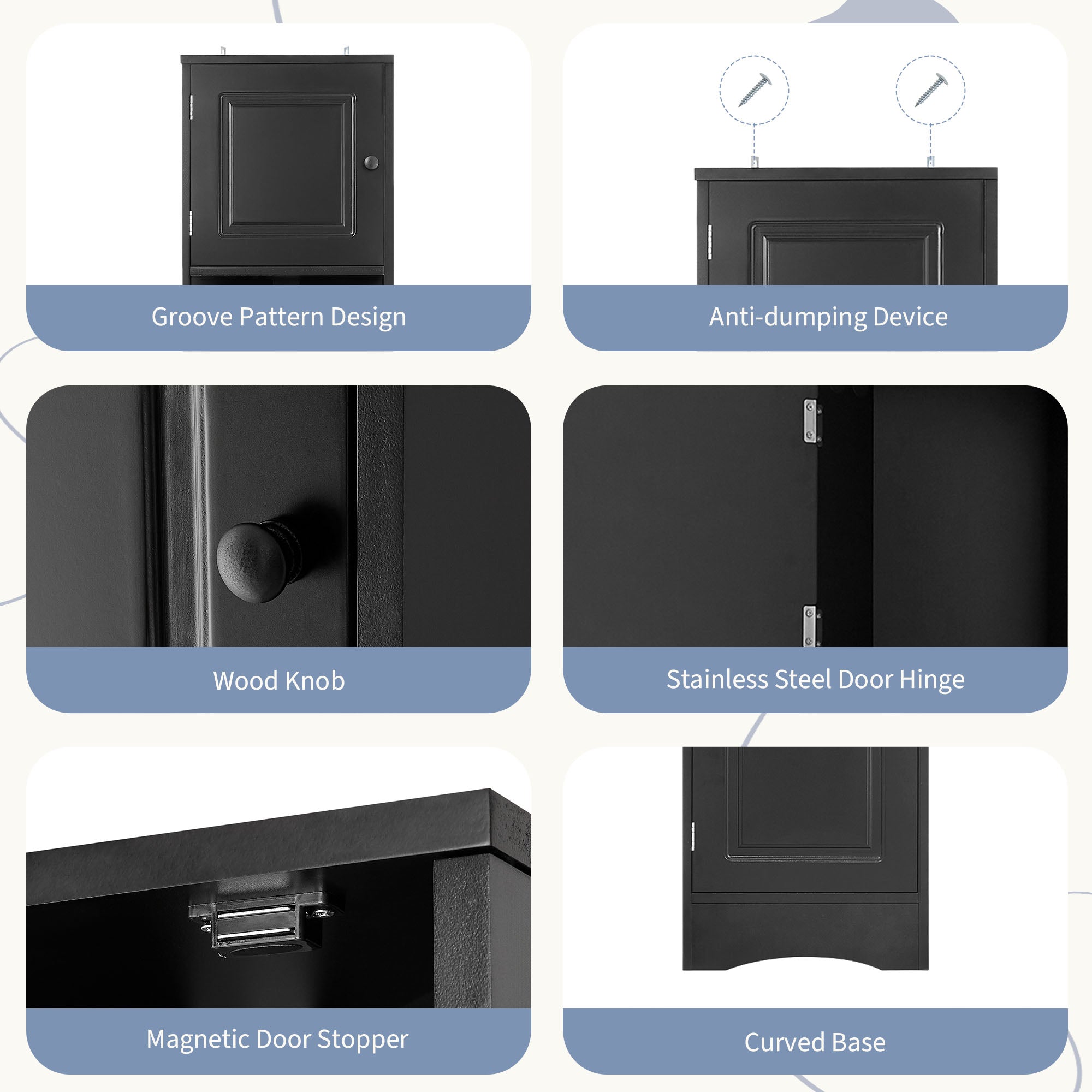 Multi-Functional Corner Cabinet Tall Bathroom Storage