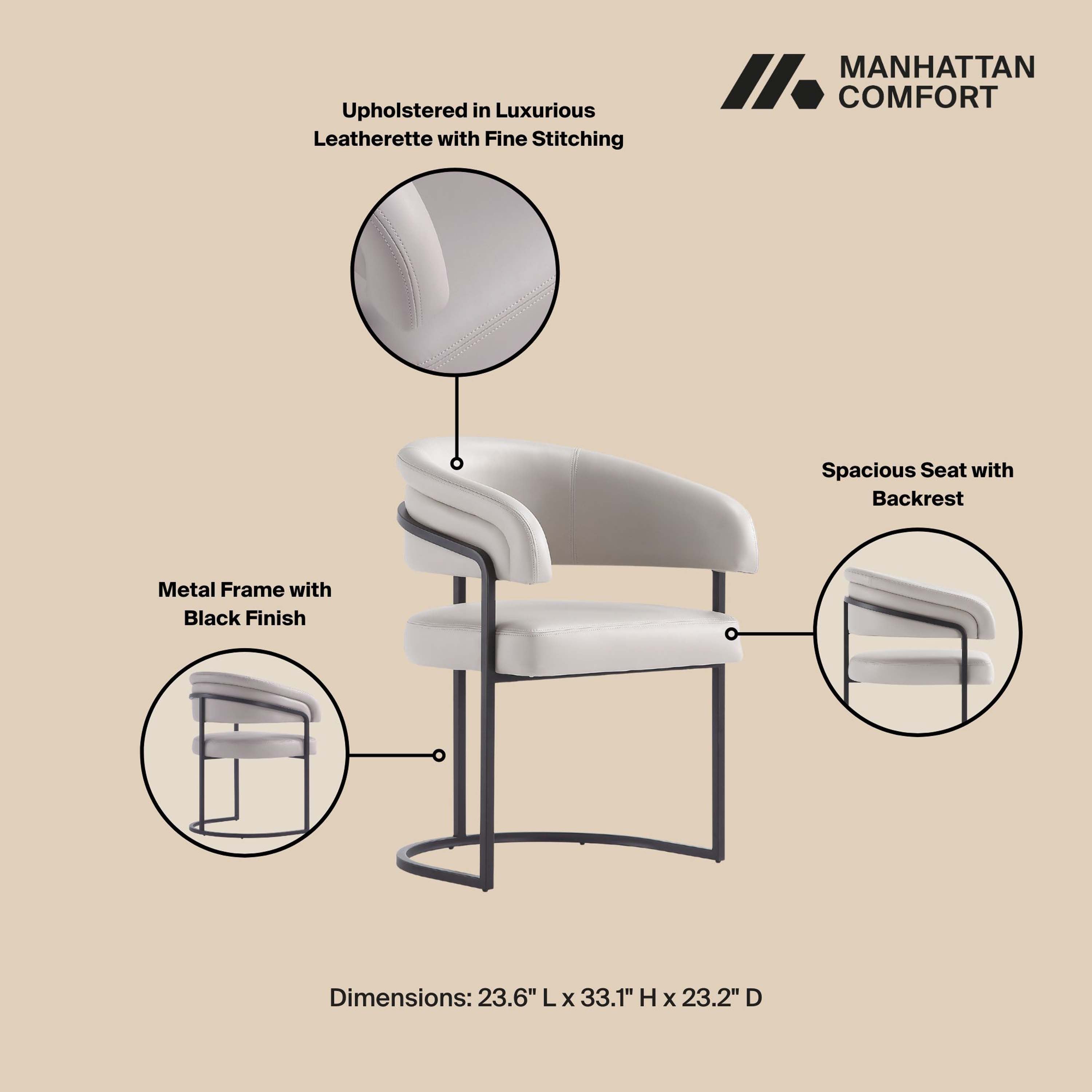 Augusta Metal Vegan Leather Dining Chair