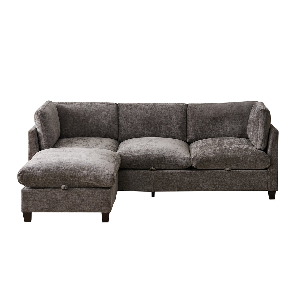 96.5" Sectional Couch with Ottoman