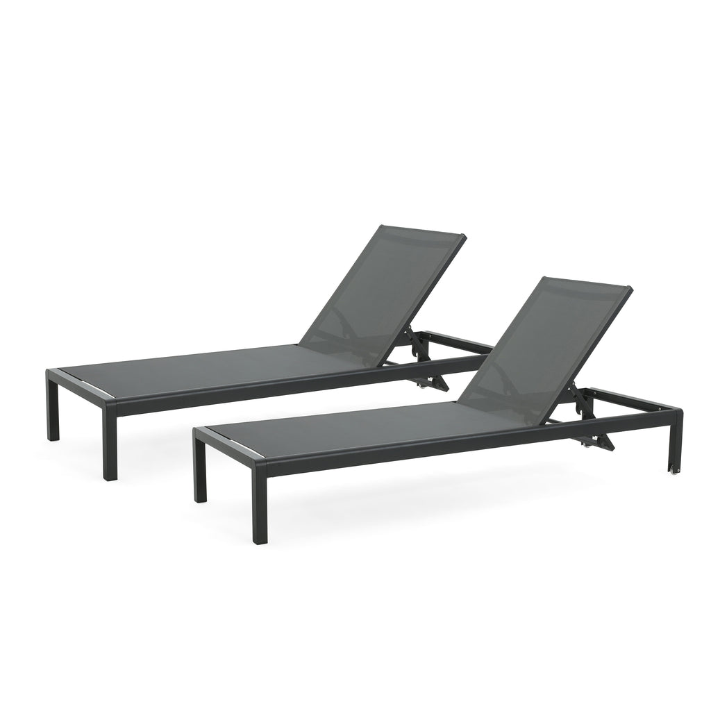 Cape Coral KD Chaise Lounge Black (Set of 2)