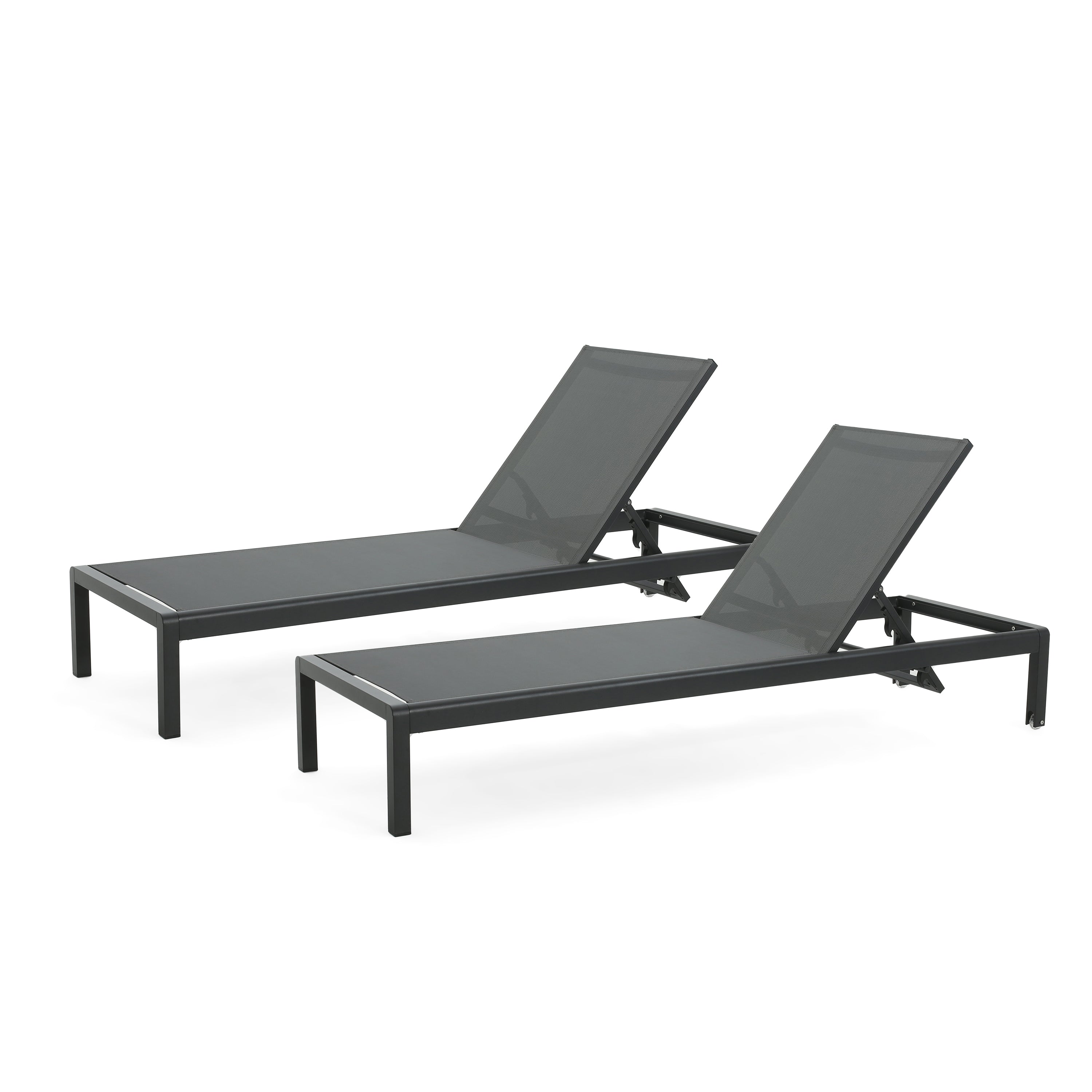 Cape Coral KD Chaise Lounge Black (Set of 2)