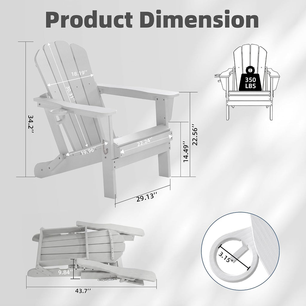 Adjustable HDPE Adirondack Chairs Set of 2