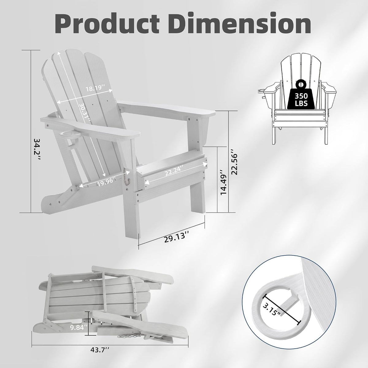 Adjustable HDPE Adirondack Chairs Set of 2