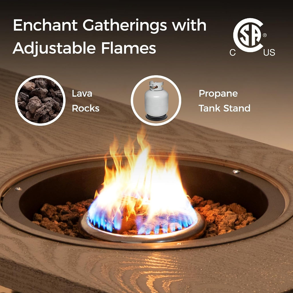 Aluminum Propane Fire Pit Table - 47" 50,000 BTU
