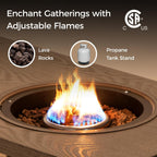Aluminum Propane Fire Pit Table - 47" 50,000 BTU