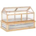 Outsunny Raised Garden Bed with Polycarbonate Greenhouse