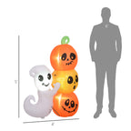 HOMCOM 5ft Inflatable Halloween Ghost and Pumpkin Decoration