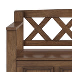 Amherst Solid Wood Entryway Storage Bench in Rustic