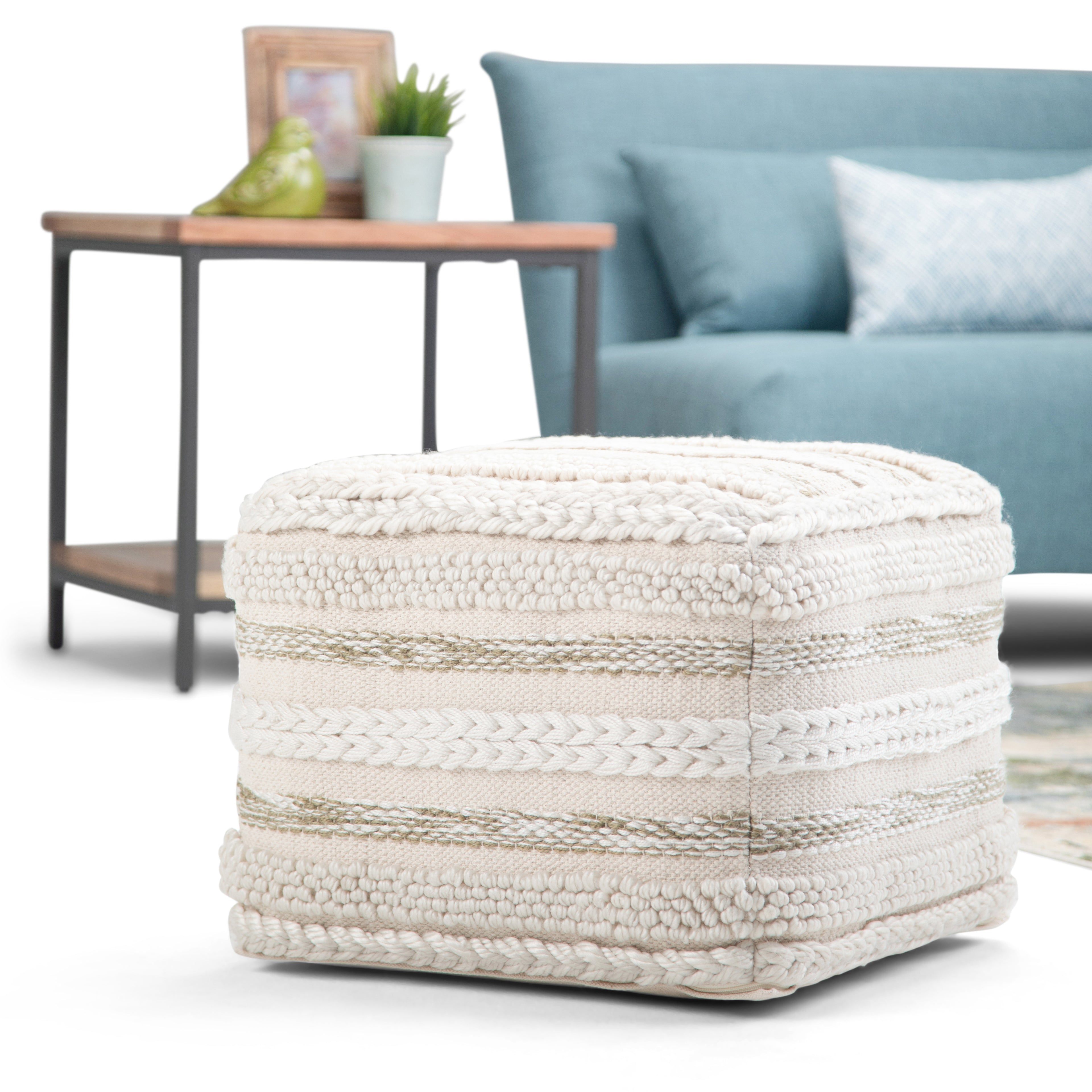 Sommer 18 Inch Wide Square Pouf