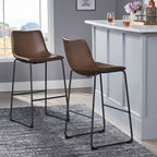 Set of 2 30" Cedric Faux Leather Barstool Vintage
