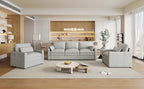 Cozy Upholstered Sofa Set - Oversized Comfortable Design