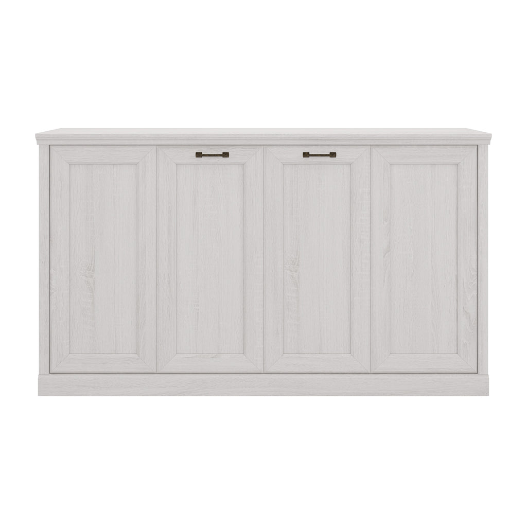 Twin Size Horizontal Murphy Bed in Rustic White