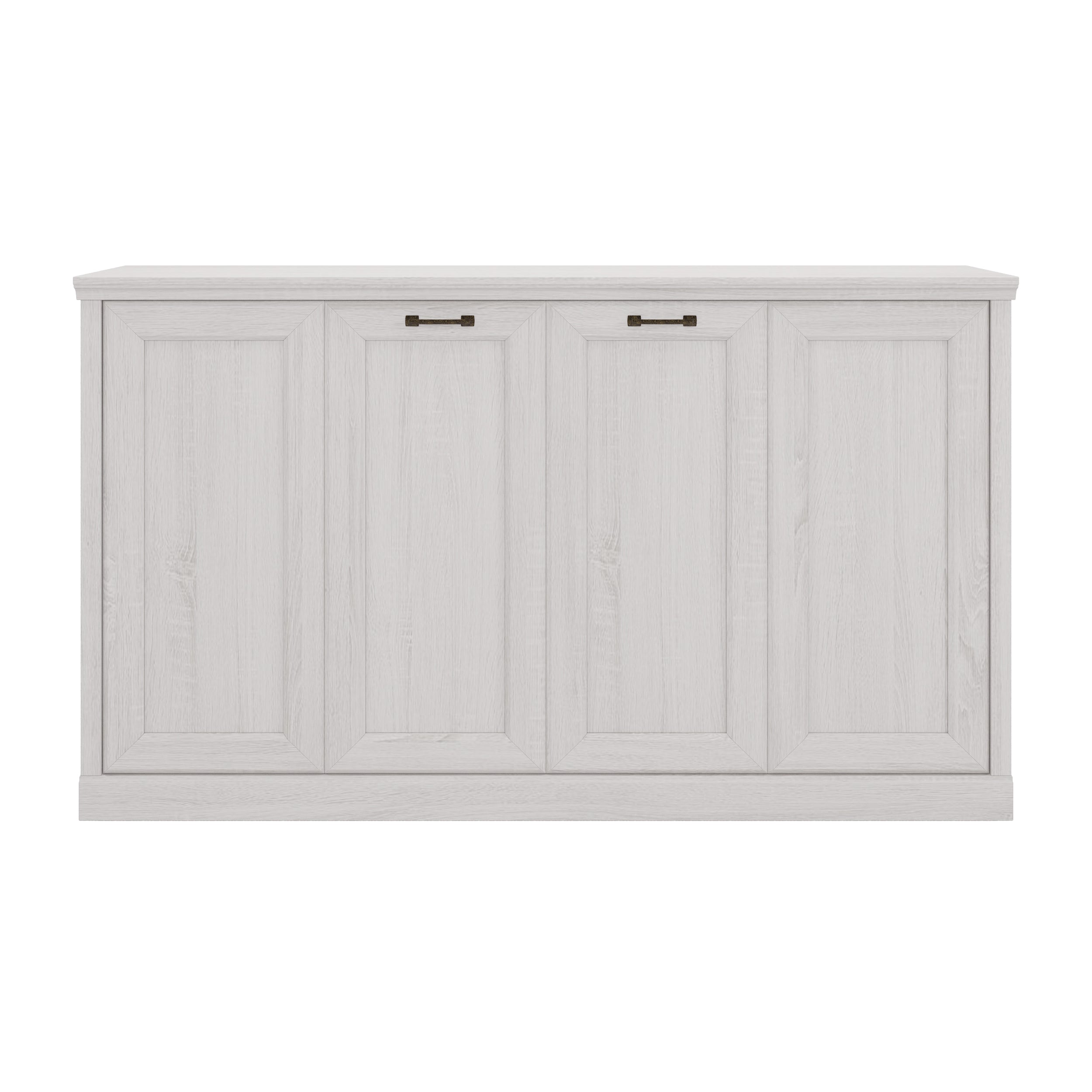 Twin Size Horizontal Murphy Bed in Rustic White