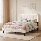 Lambswool Petal Headboard Bed Frame