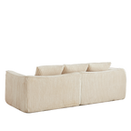 Minimalist 3-Seater Corduroy Sofa Featuring Curved Lines