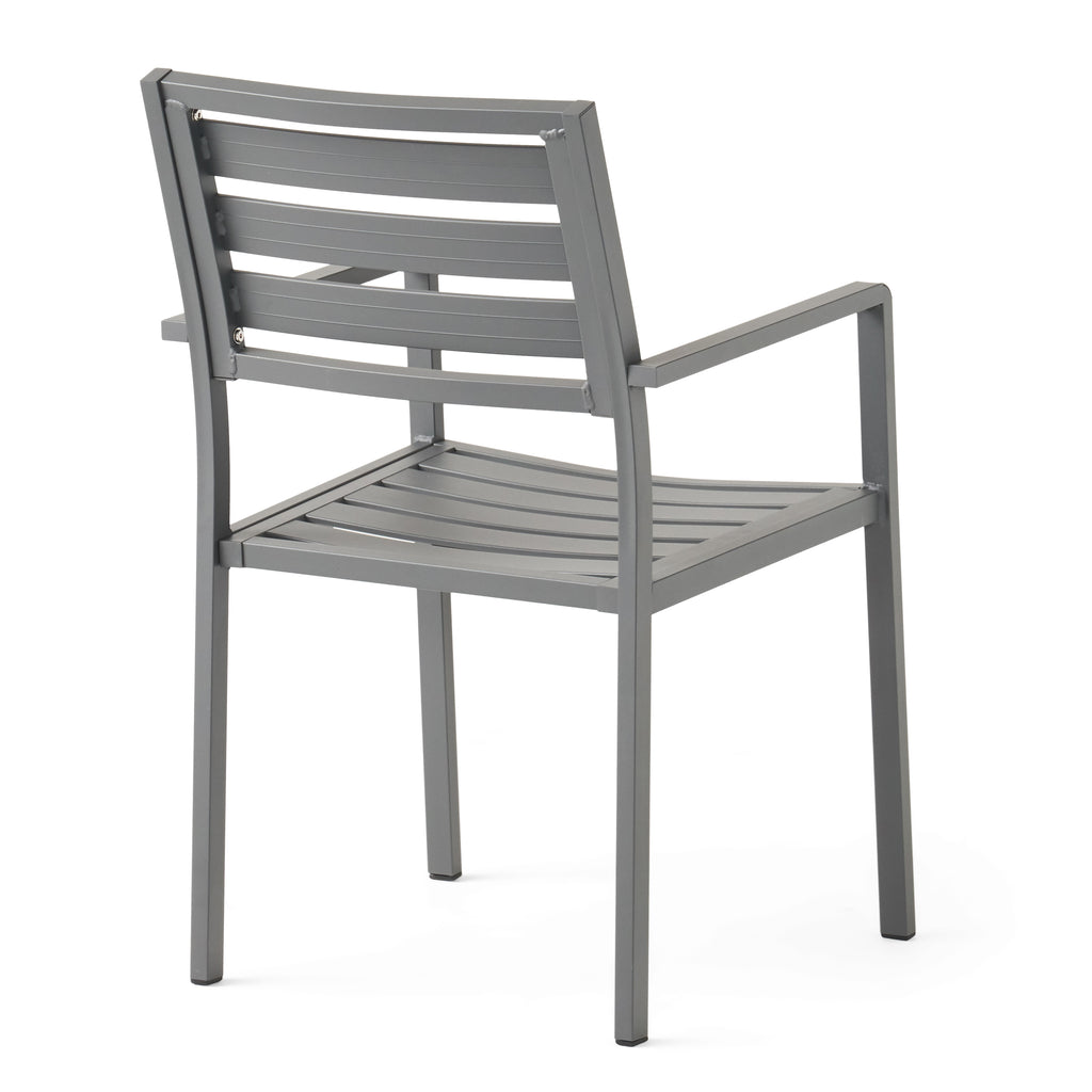 Outdoor Modern Aluminum Dining Chair Set of 2