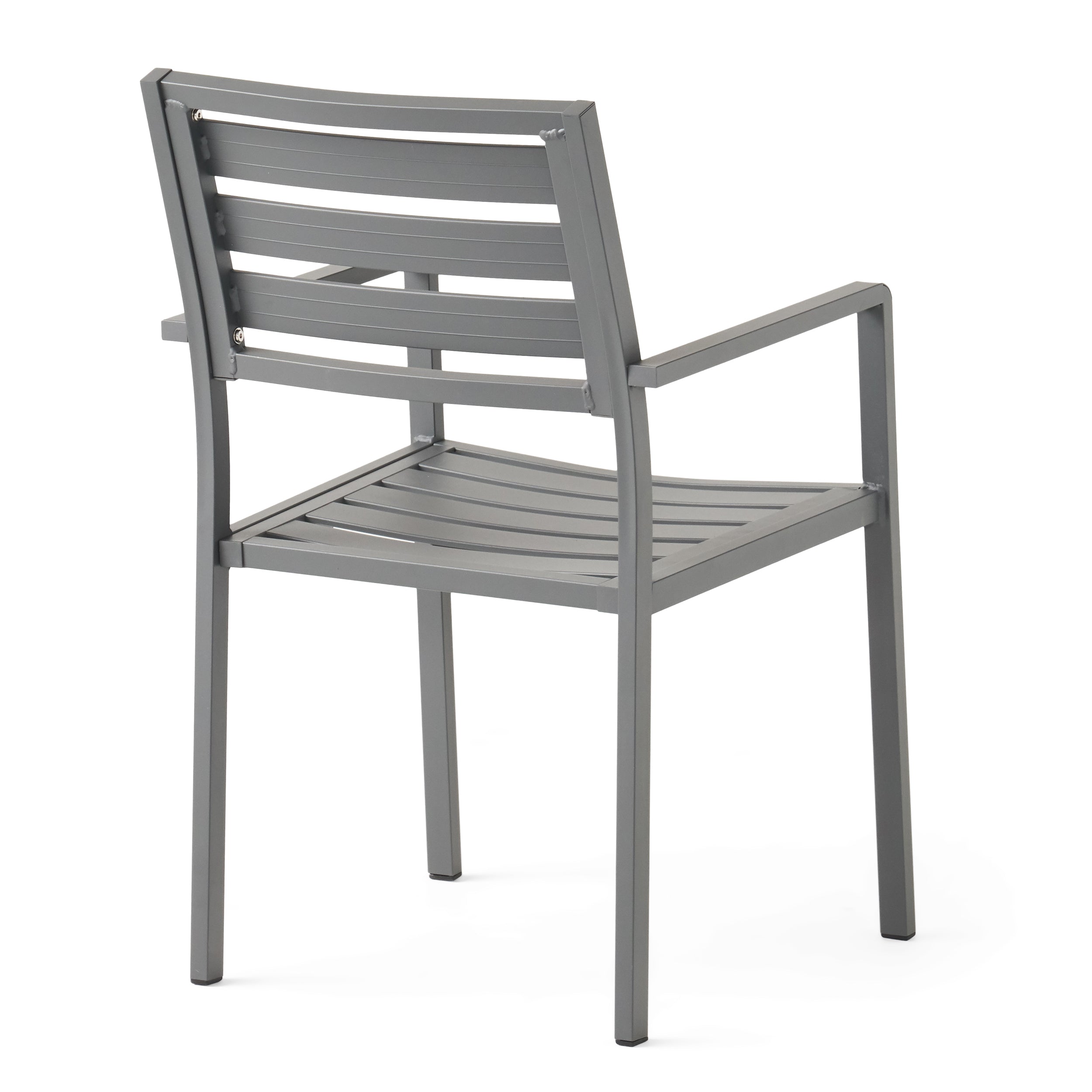 Outdoor Modern Aluminum Dining Chair Set of 2