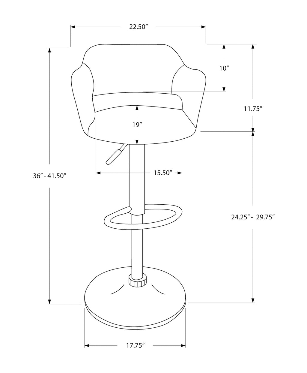 Adjustable Swivel Bar Stool