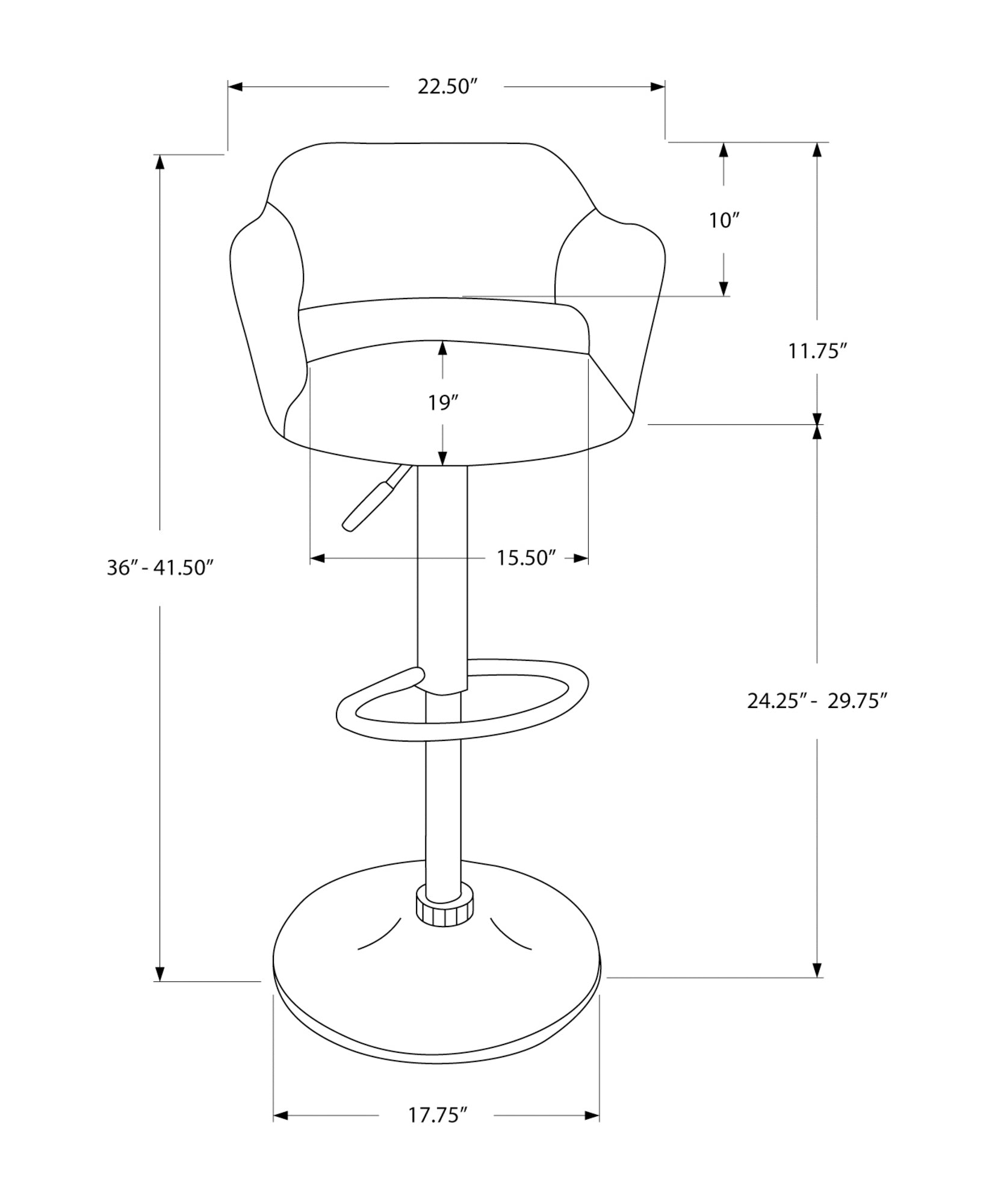 Adjustable Swivel Bar Stool