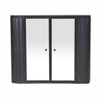 Black Wall-Mounted Bathroom Cabinet with Mirror