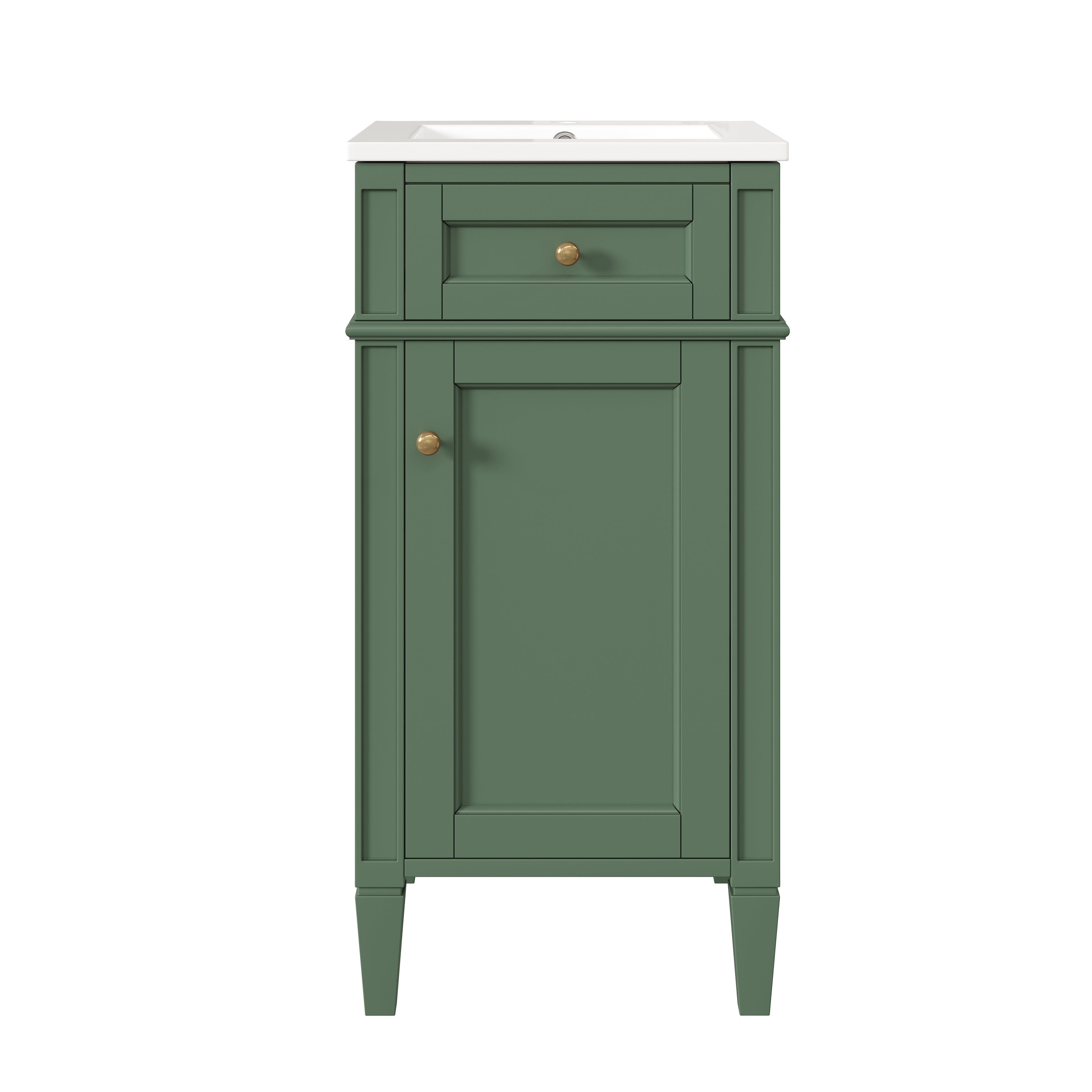 16-Inch Bathroom Vanity with Ceramic Sink