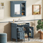30'' Bathroom Vanity with Top Sink and Mirror Cabinet