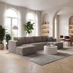 U Shape Modular Sectional Sofa - Khaki