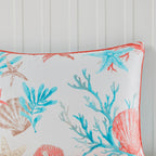 7 Piece Cotton Sateen Comforter Set Coral Queen