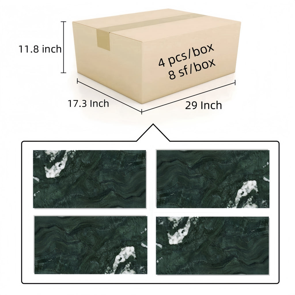 12x24 Green Natural Marble Polished Tile