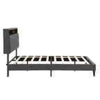 King-Size Upholstered Platform Bed Frame with Modern Button-Tufted