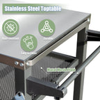 3-Shelf Outdoor Grill Table