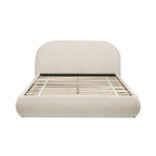 Archie Puffy Grounded Upholstered Platform Bed Queen, Oatmeal Light