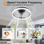 19.7" Ceiling Fan with Lights Remote and APP Control