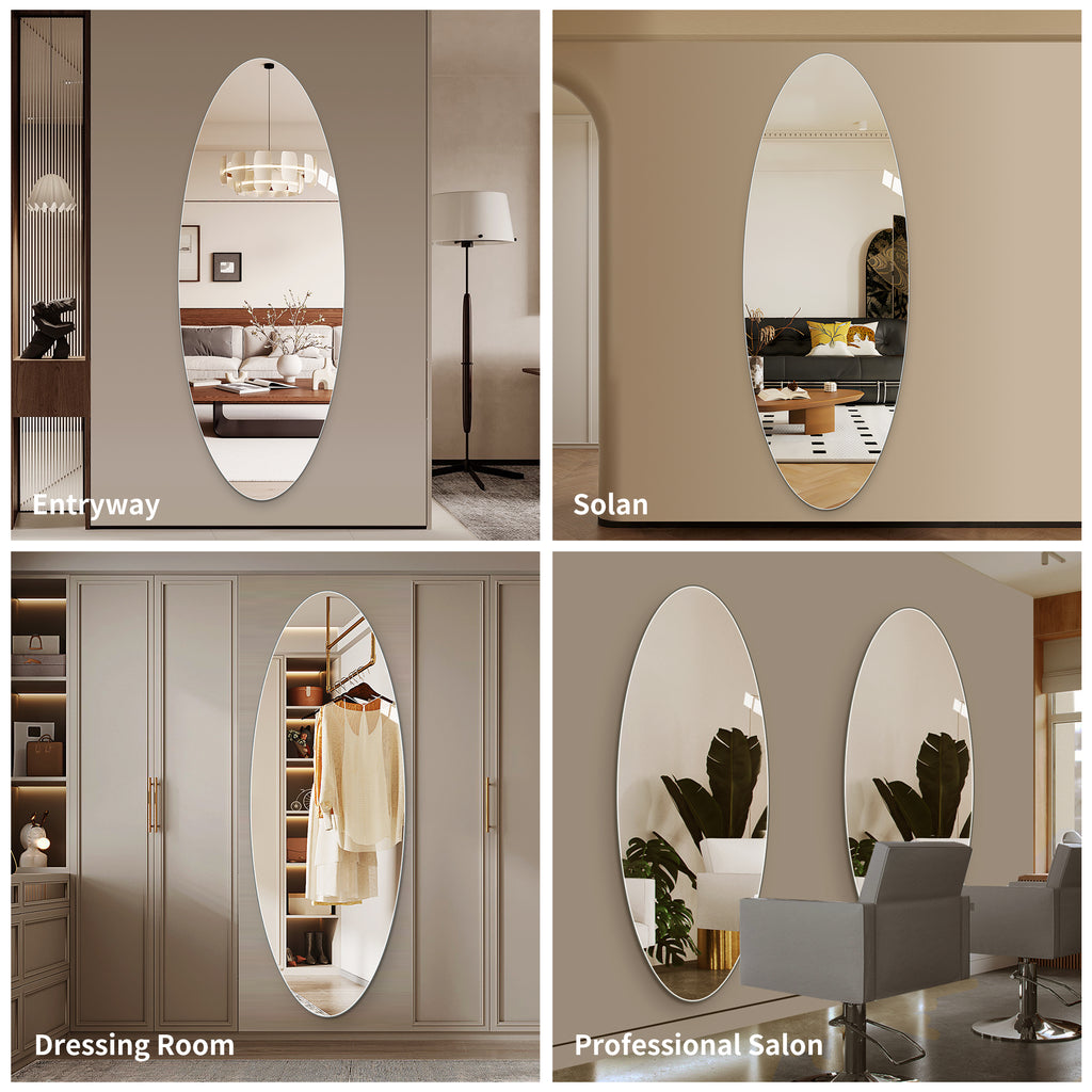 65" x 24" Full Length Wall Mirror - Oval Design