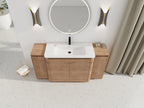 64'' Freestanding Bathroom Vanity with Ceramic Sink